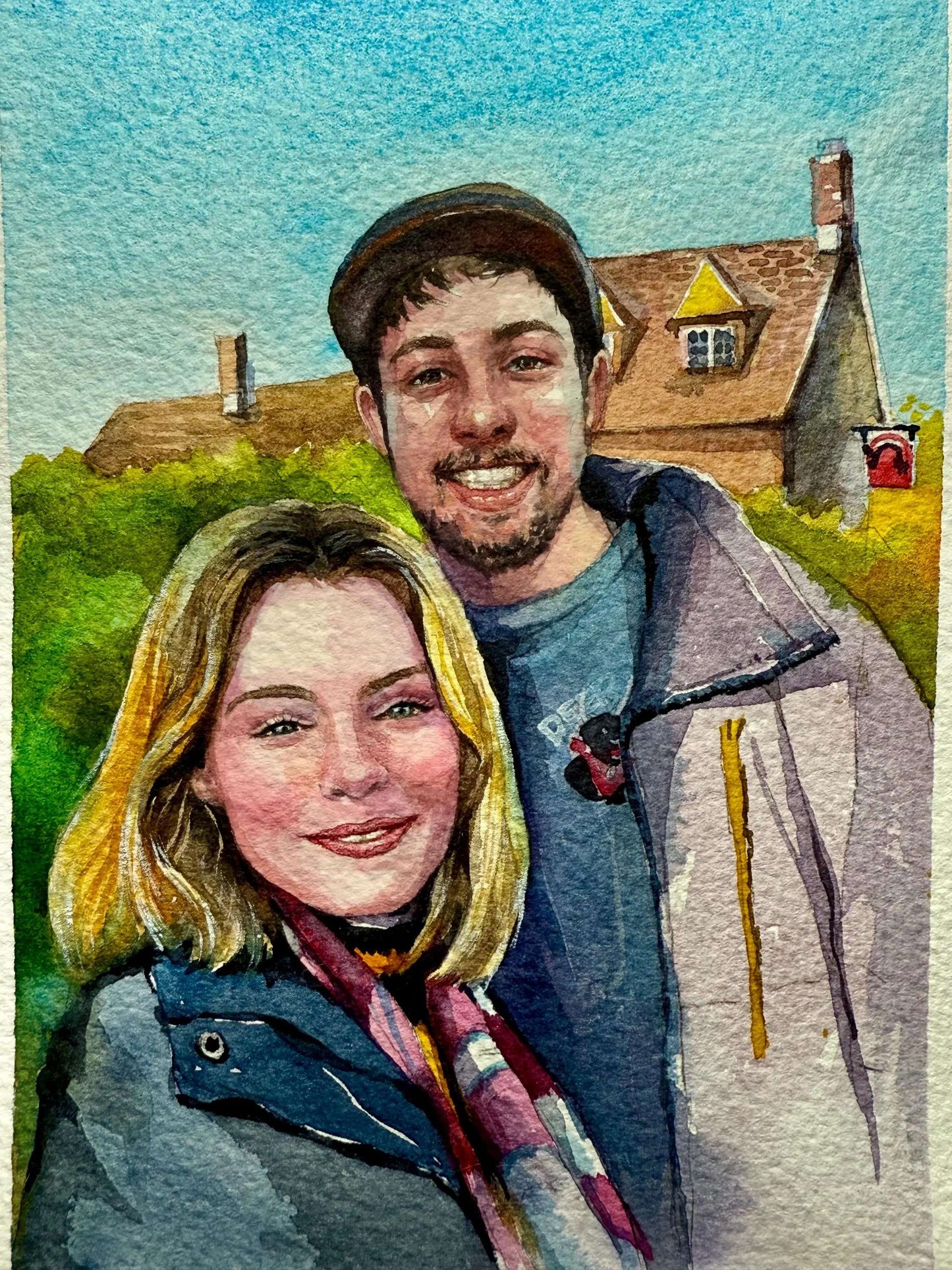 Personalized Photo Painting - Watercolor - Couple