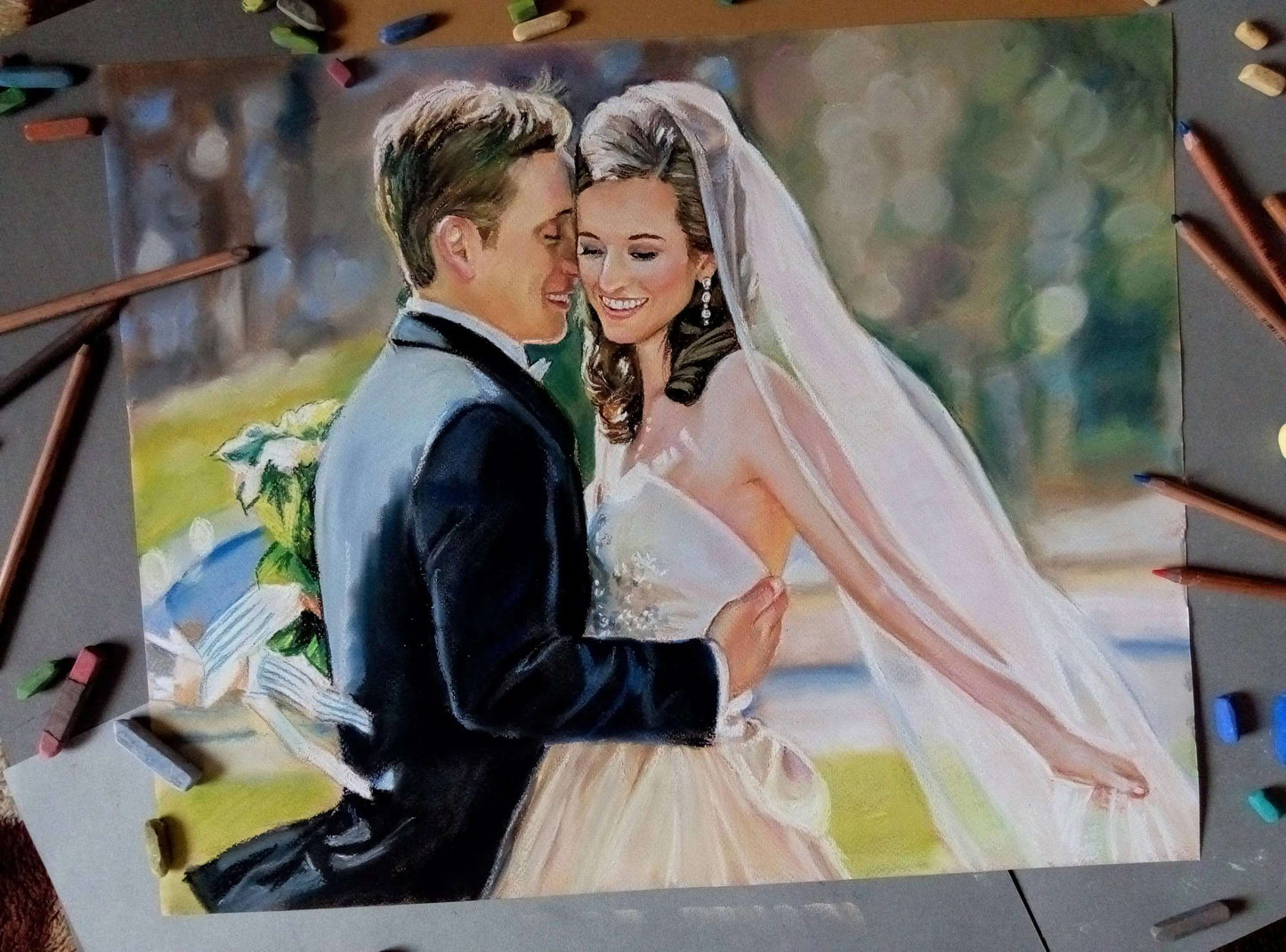 Personalized Photo Painting - Pastel - Wedding