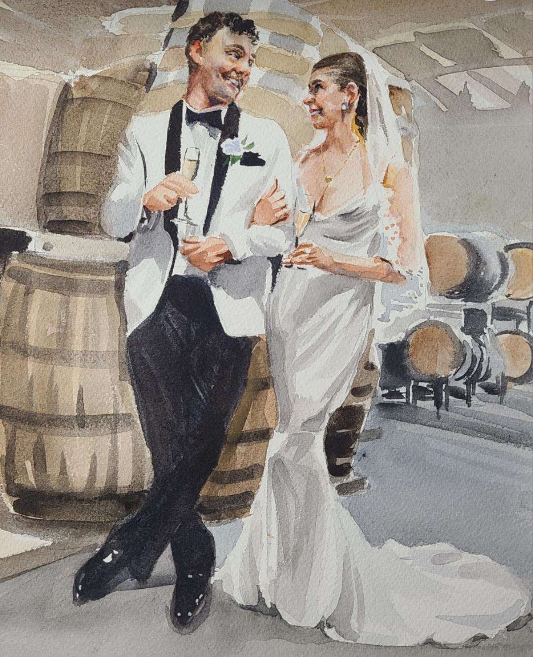 Personalized Photo Painting - Watercolor - Wedding