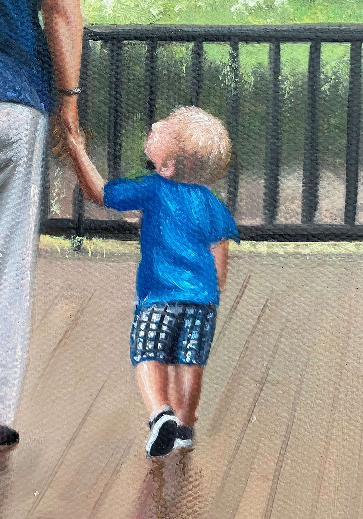 Personalized Photo Painting - Oil Paint Art - Grandparents and Grandchildren