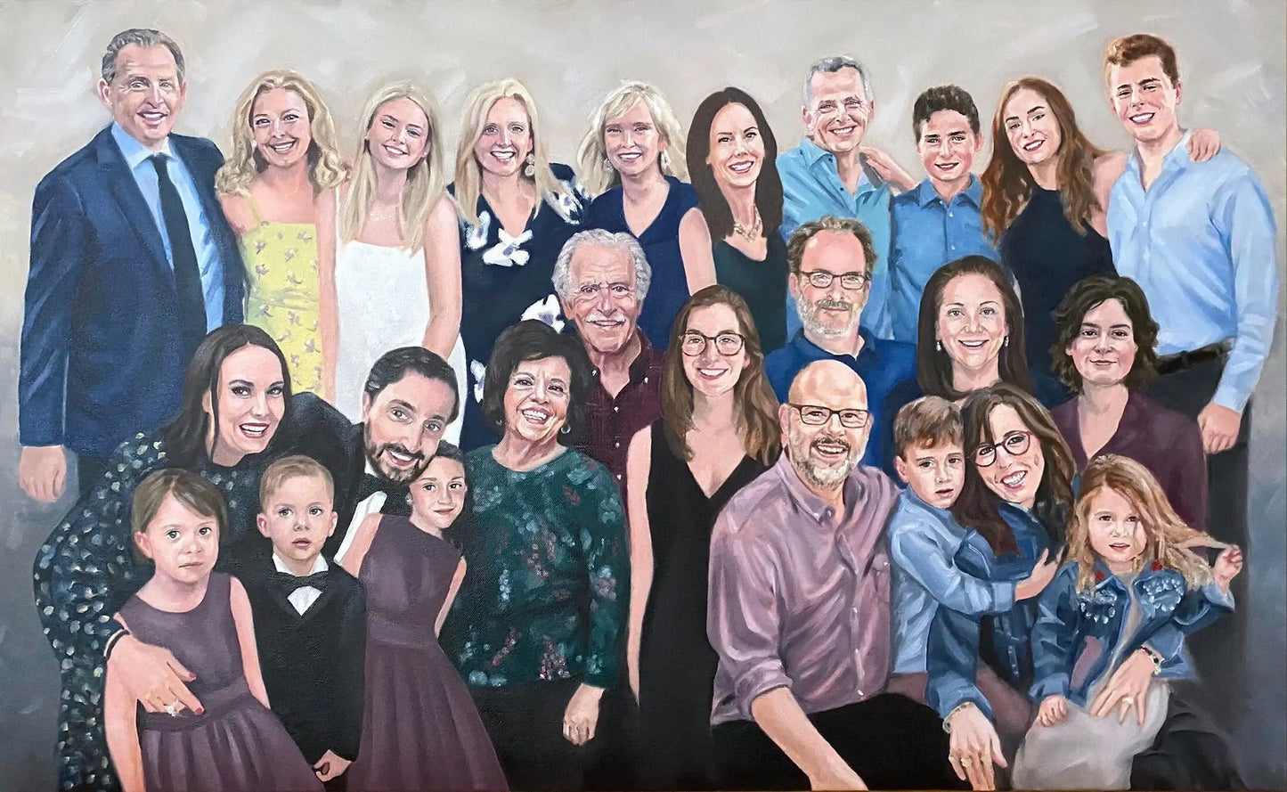 Personalized Photo Painting - Acrylic Paint Art - Family / Group