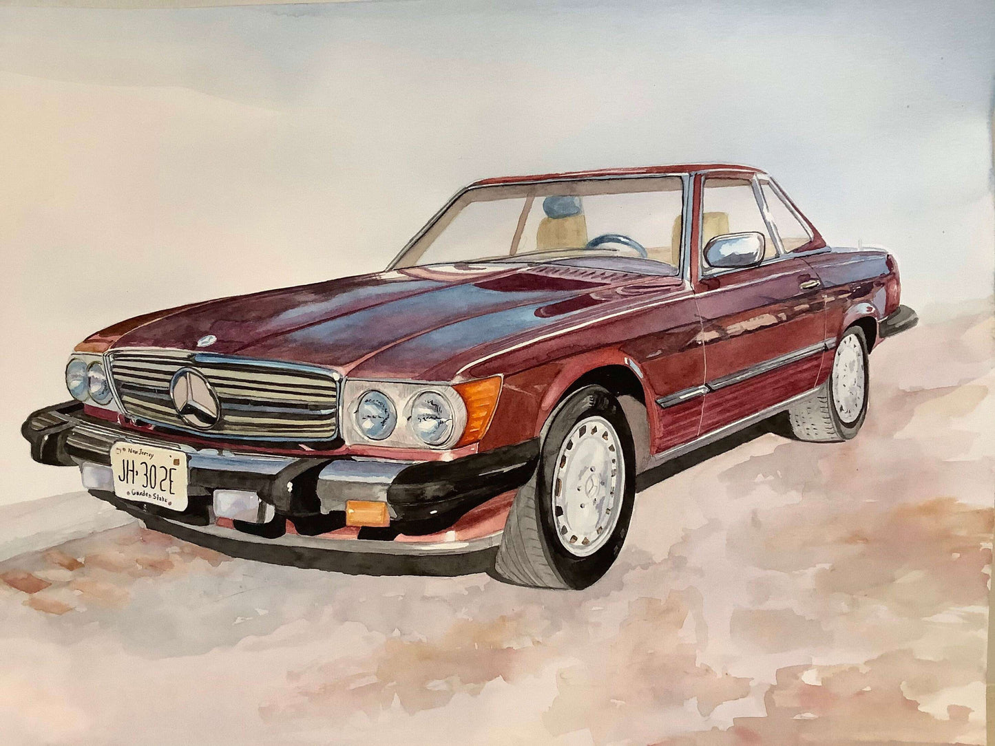 Personalized Photo Painting - Watercolor - Car