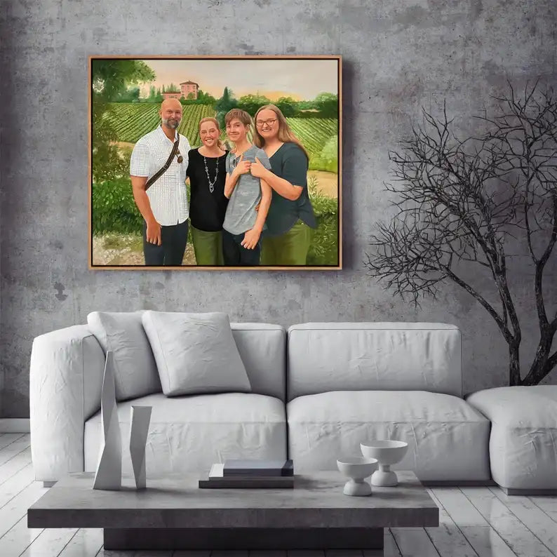 Personalized Photo Painting - Oil Paint Art - Family / Group