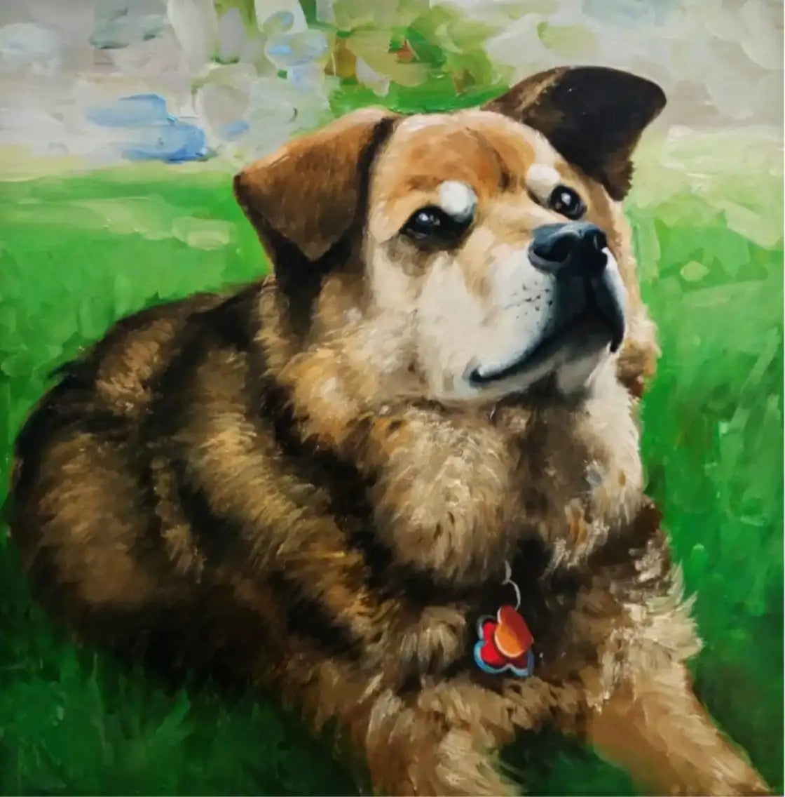 Personalized Photo Painting - Acrylic Paint Art - 1 Dog