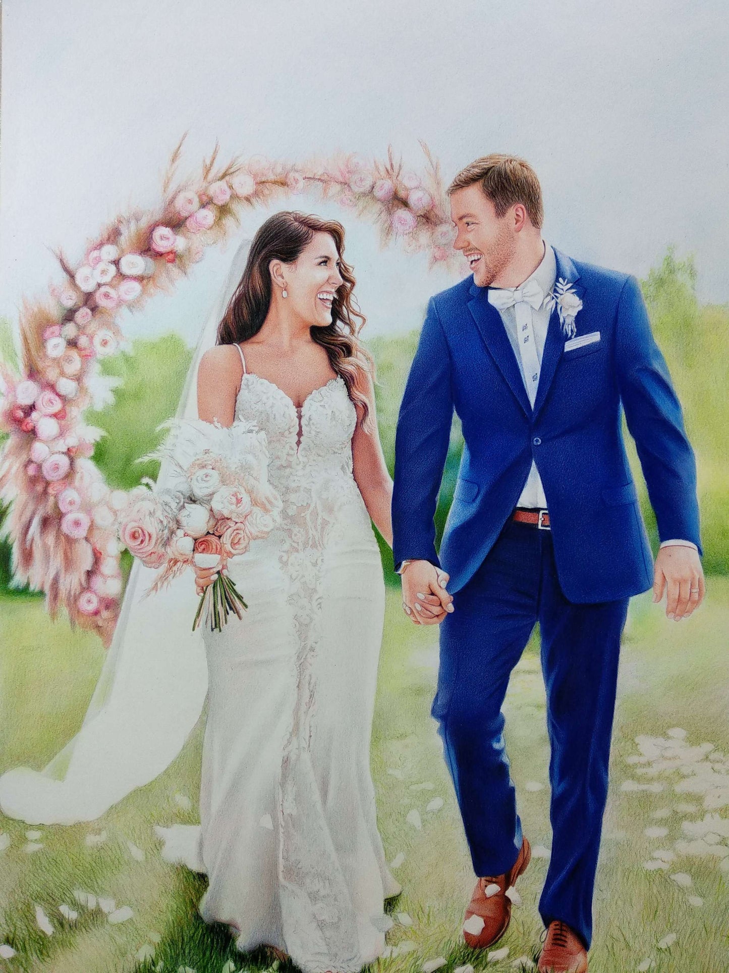 Personalized Photo Painting - Color Pencil - Wedding