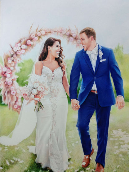 Personalized Photo Painting - Color Pencil - Wedding