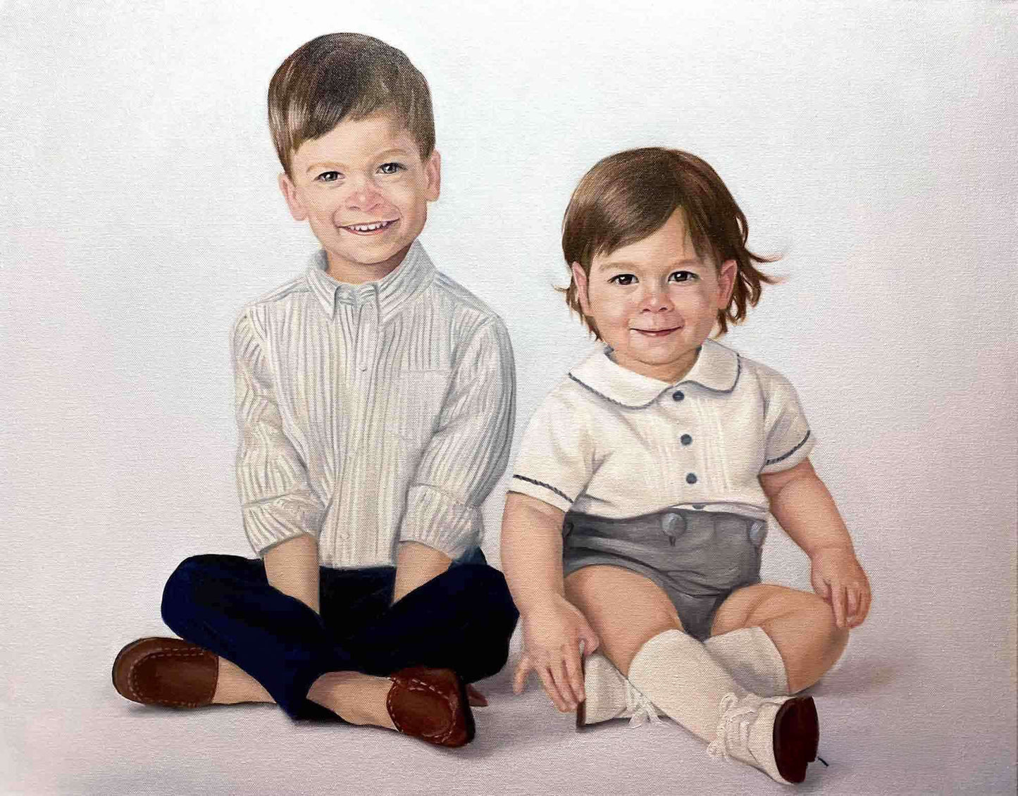 Personalized Photo Painting - Acrylic Paint Art - Multiple Children