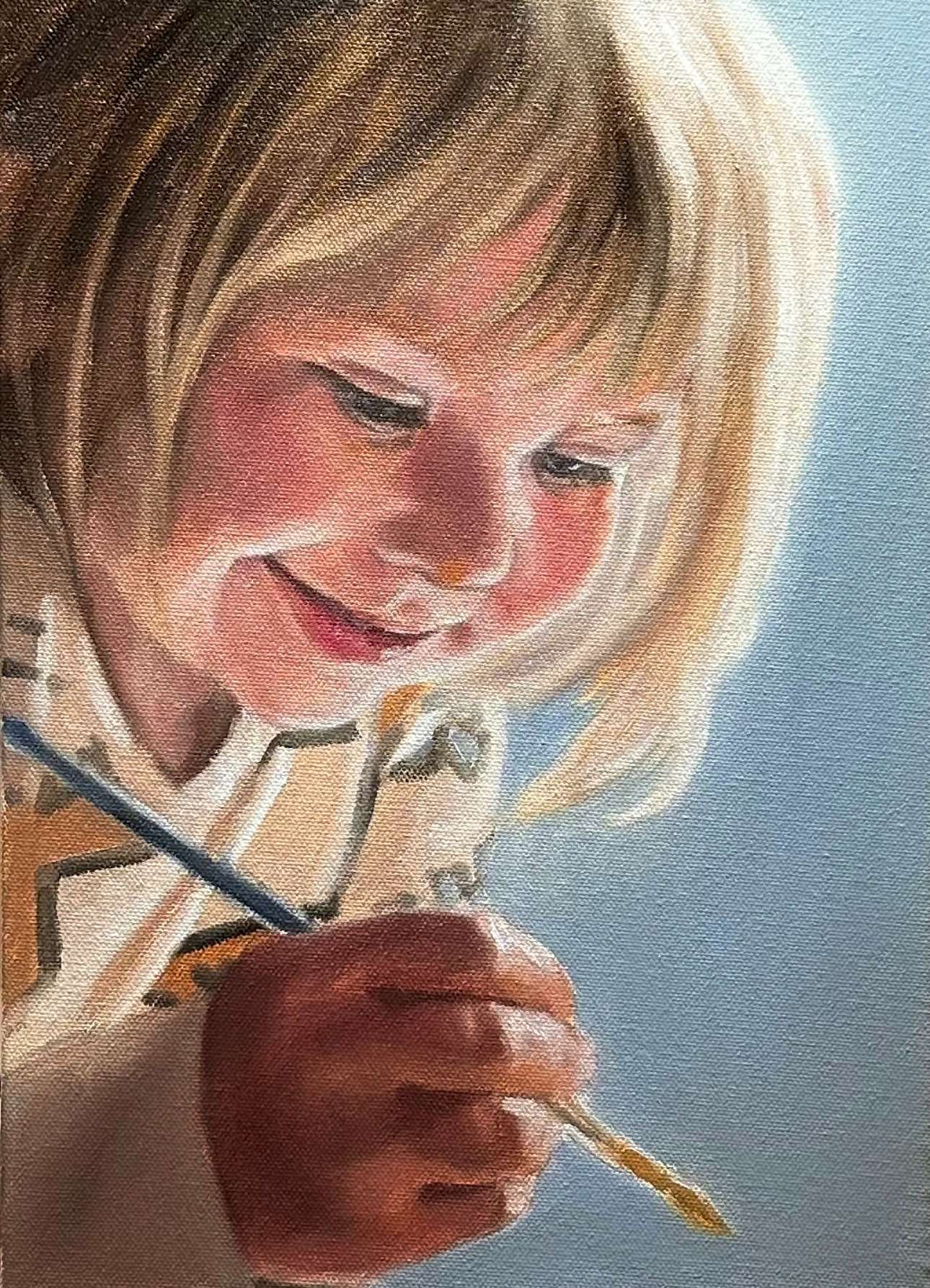 Personalized Photo Painting - Acrylic Paint Art - 1 Child