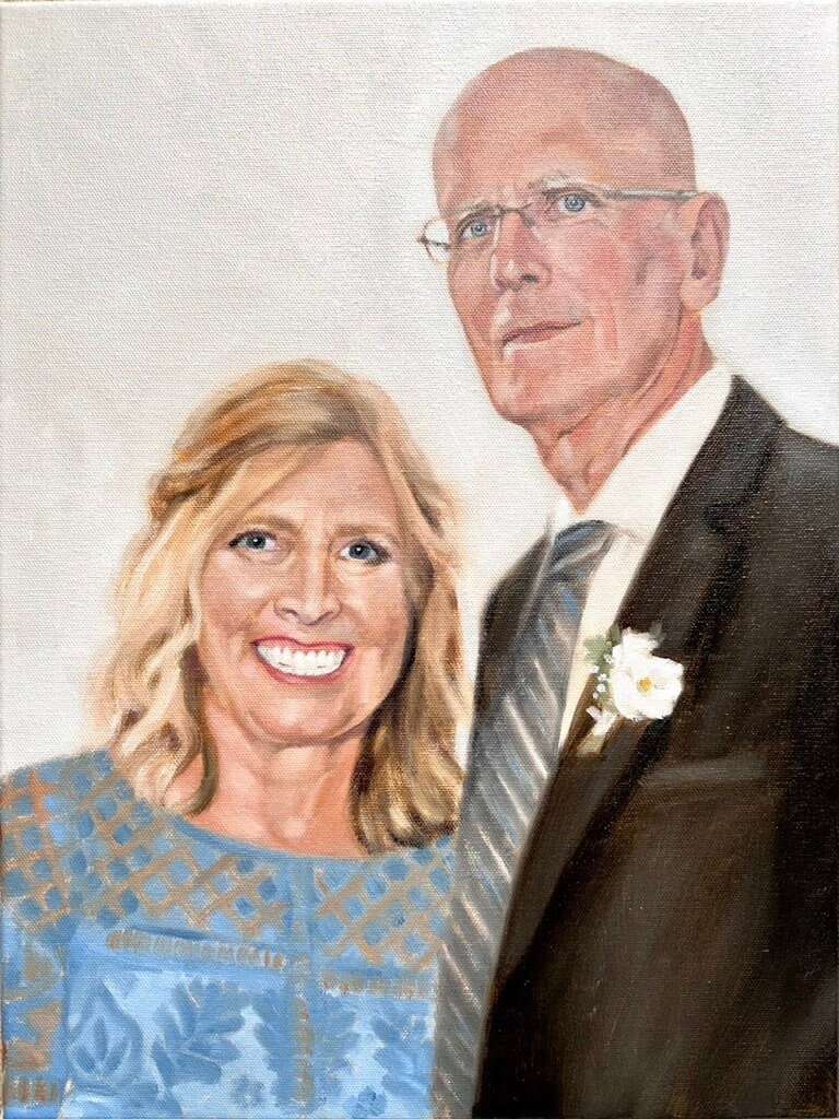 Personalized Photo Painting - Acrylic Paint Art - Grandparents