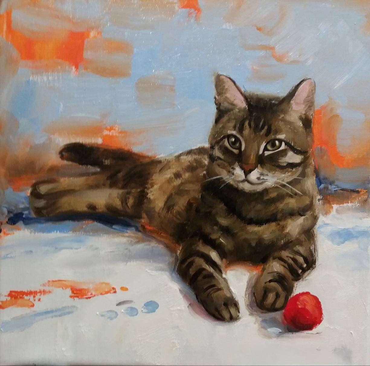 Personalized Photo Painting - Acrylic Paint Art - 1 Cat