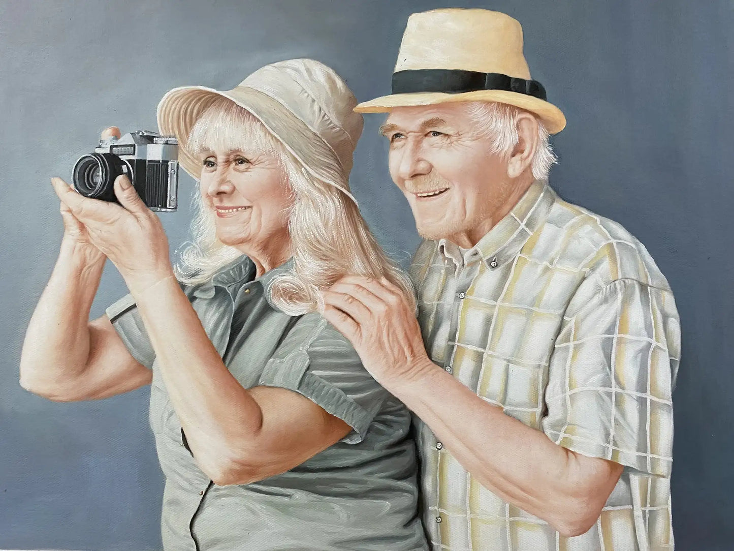 Personalized Photo Painting - Oil Paint Art - Grandparents
