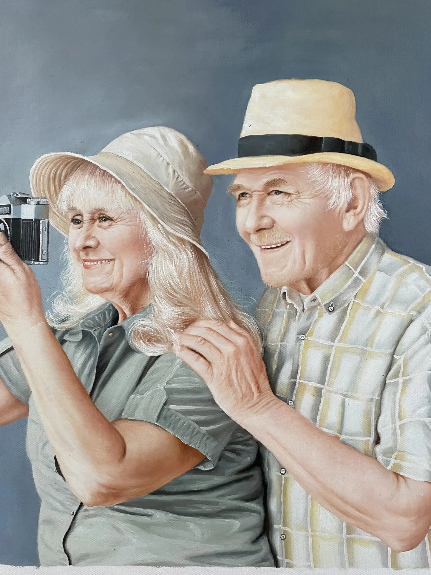 Personalized Photo Painting - Oil Paint Art - Grandparents