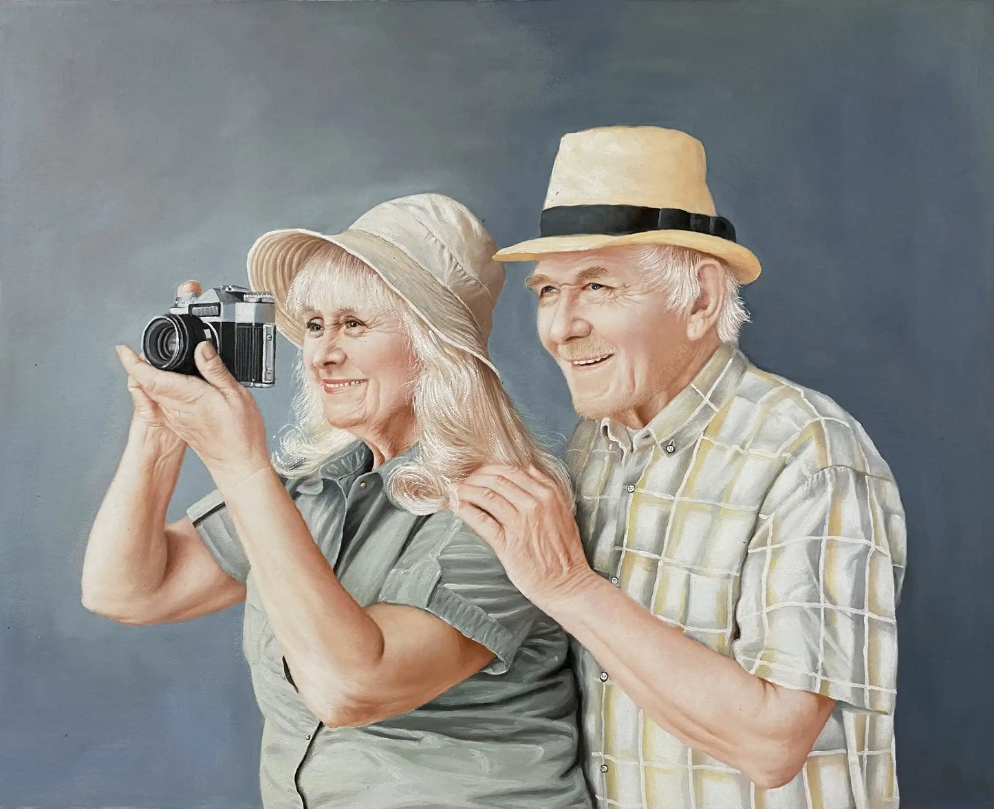 Personalized Photo Painting - Oil Paint Art - Grandparents