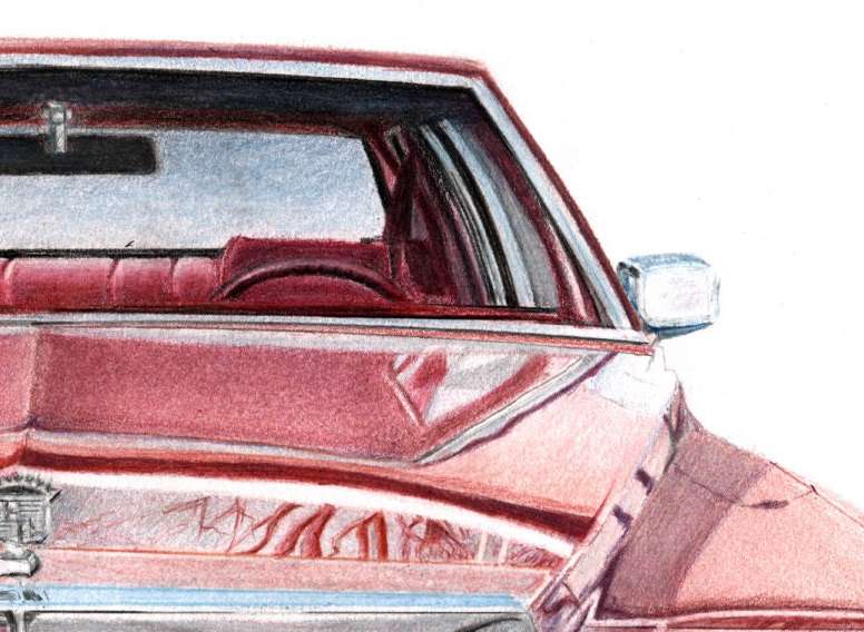 Personalized Photo Painting - Color Pencil - Car