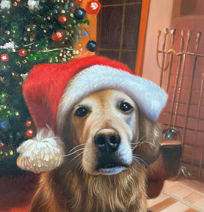 Personalized Photo Painting - Oil Paint Art - 1 Dog