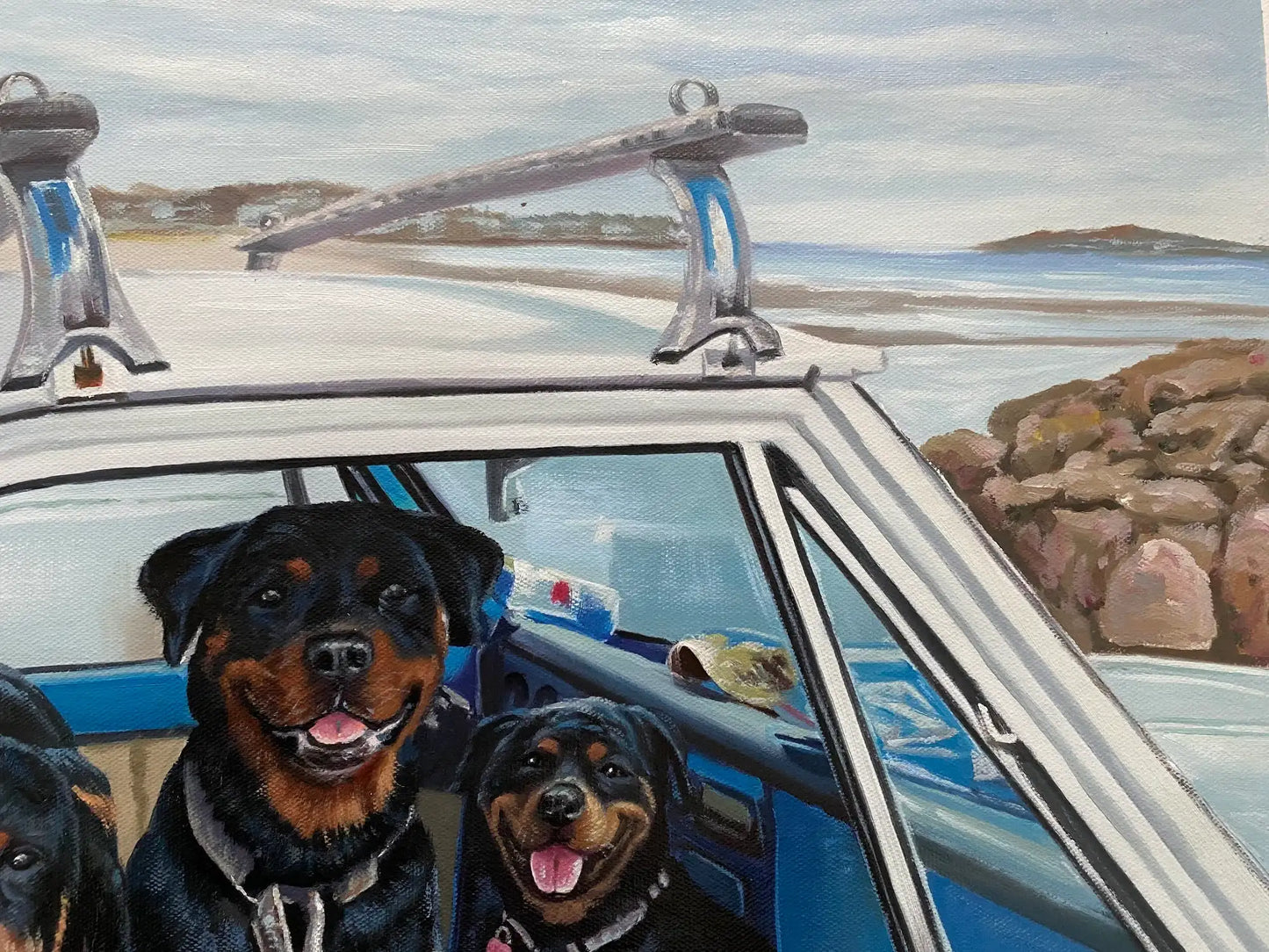 Personalized Photo Painting - Oil Paint Art - Multiple Pets