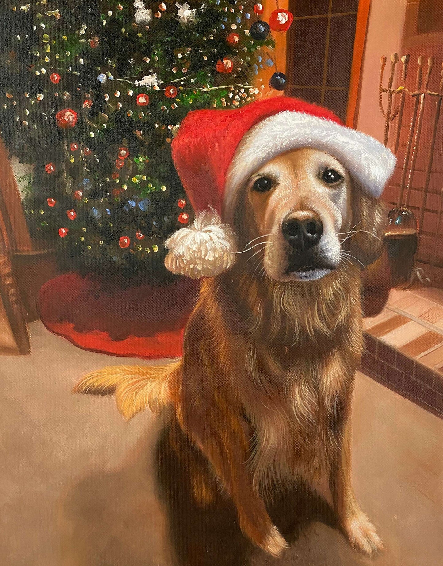 Personalized Photo Painting - Oil Paint Art - 1 Dog