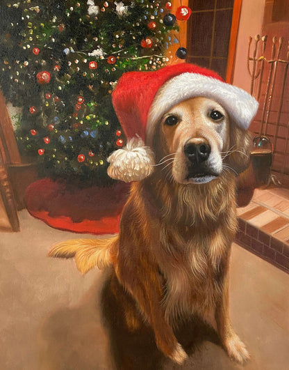 Personalized Photo Painting - Oil Paint Art - 1 Dog