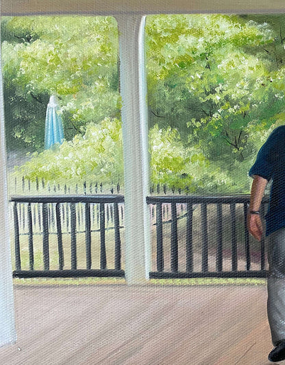 Personalized Photo Painting - Oil Paint Art - Grandparents and Grandchildren
