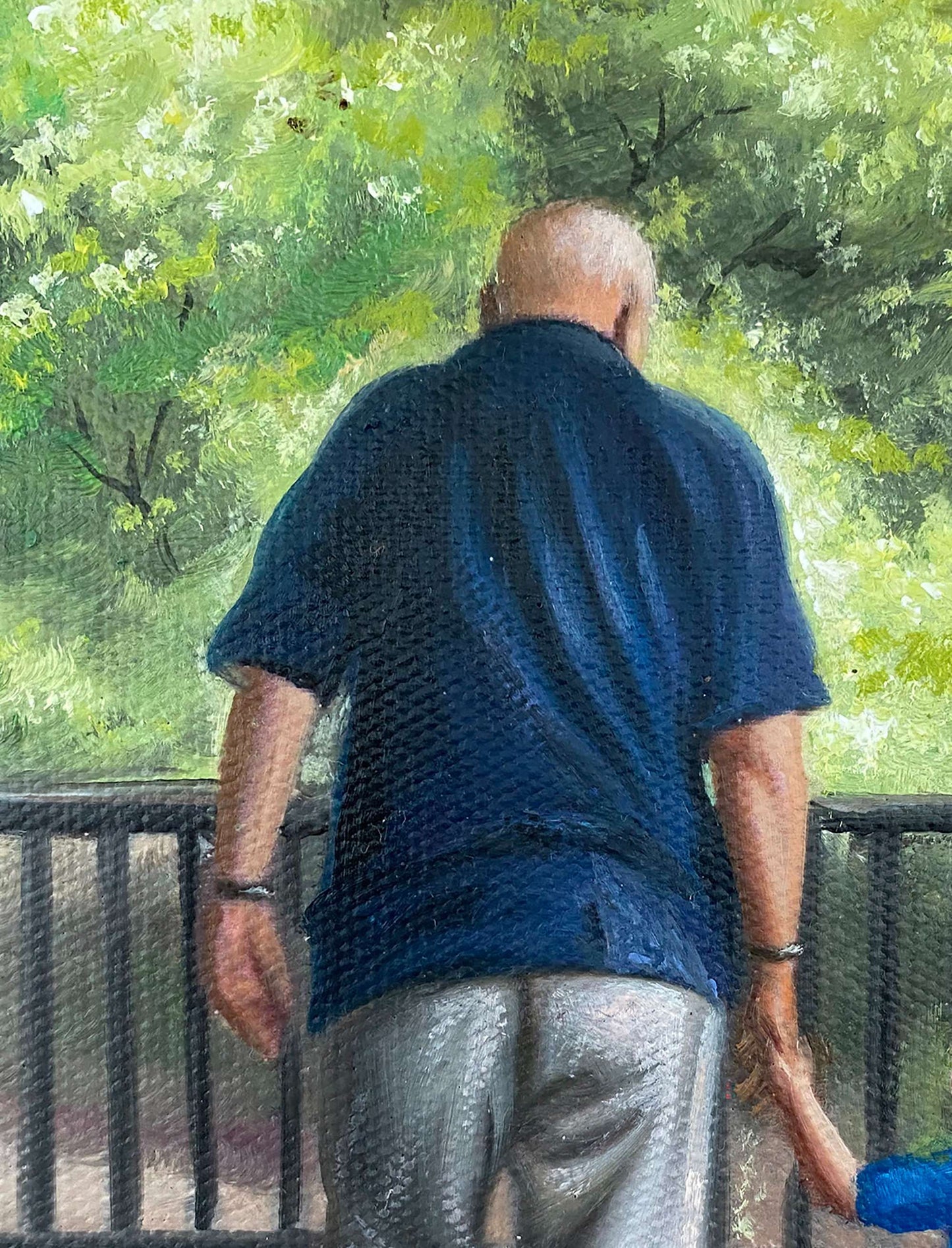 Personalized Photo Painting - Oil Paint Art - Grandparents and Grandchildren