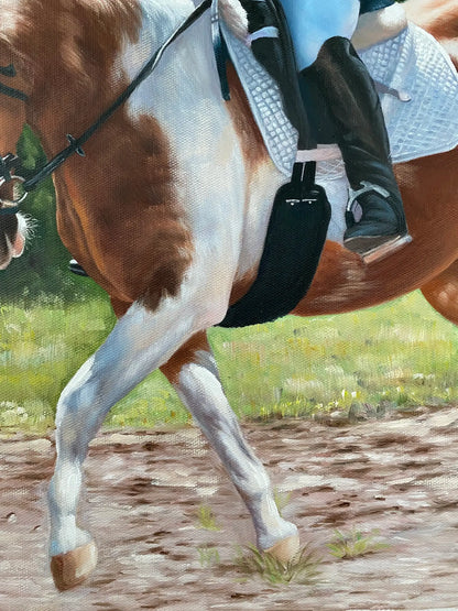 Personalized Photo Painting - Oil Paint Art - Horse (s) - W/WO People