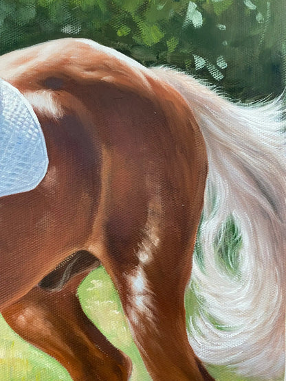 Personalized Photo Painting - Oil Paint Art - Horse (s) - W/WO People
