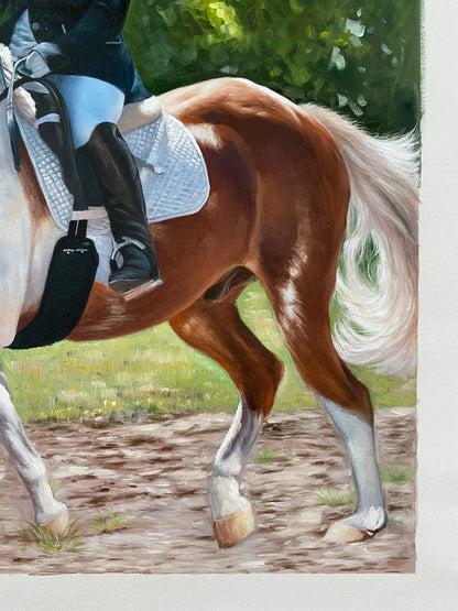 Personalized Photo Painting - Oil Paint Art - Horse (s) - W/WO People