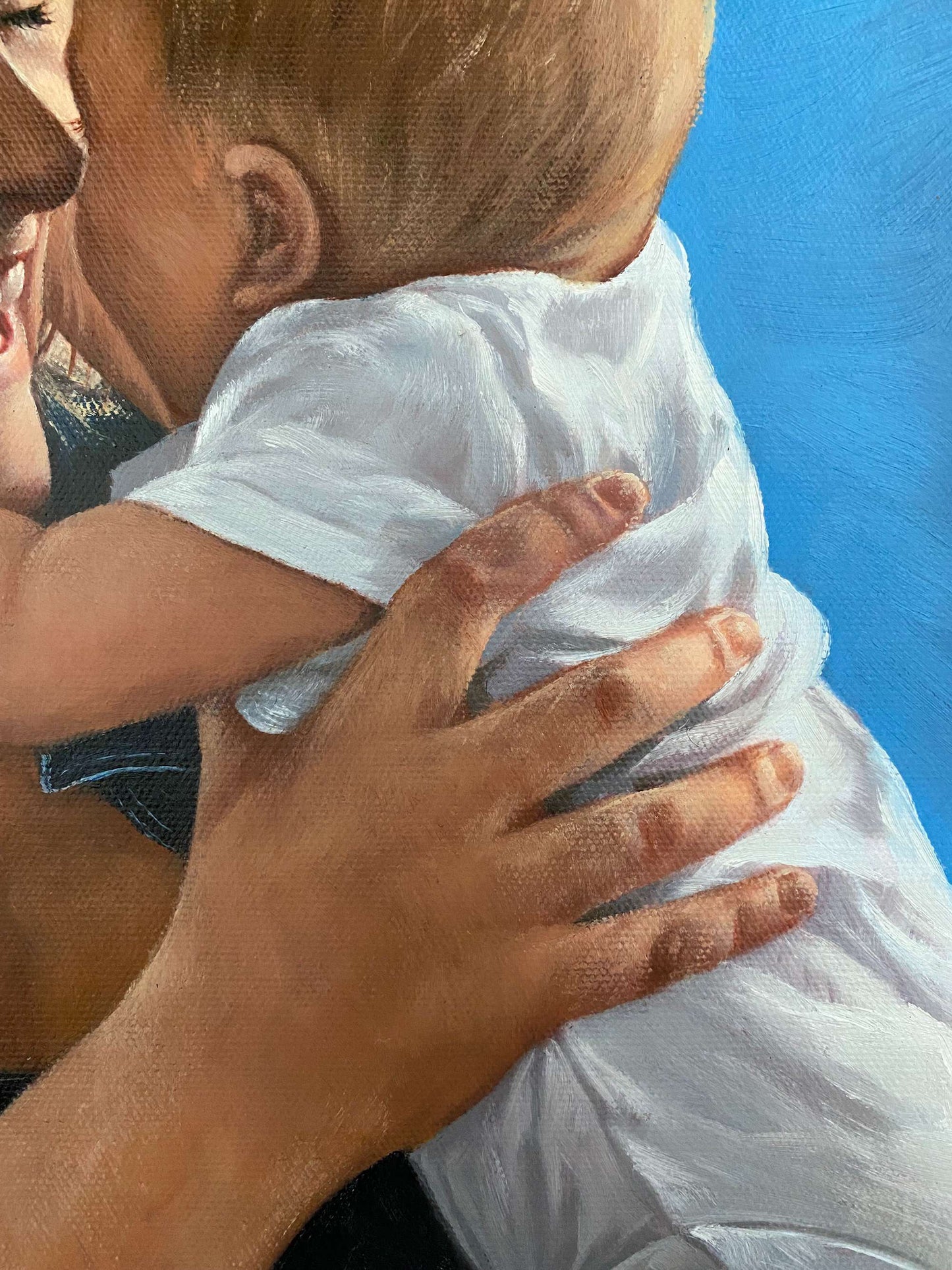 Personalized Photo Painting - Oil Paint Art - Parent and Child