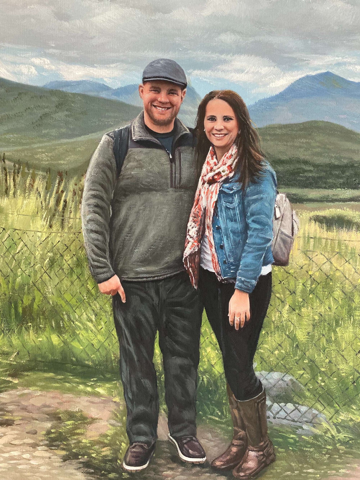 Personalized Photo Painting - Oil Paint Art - Couple