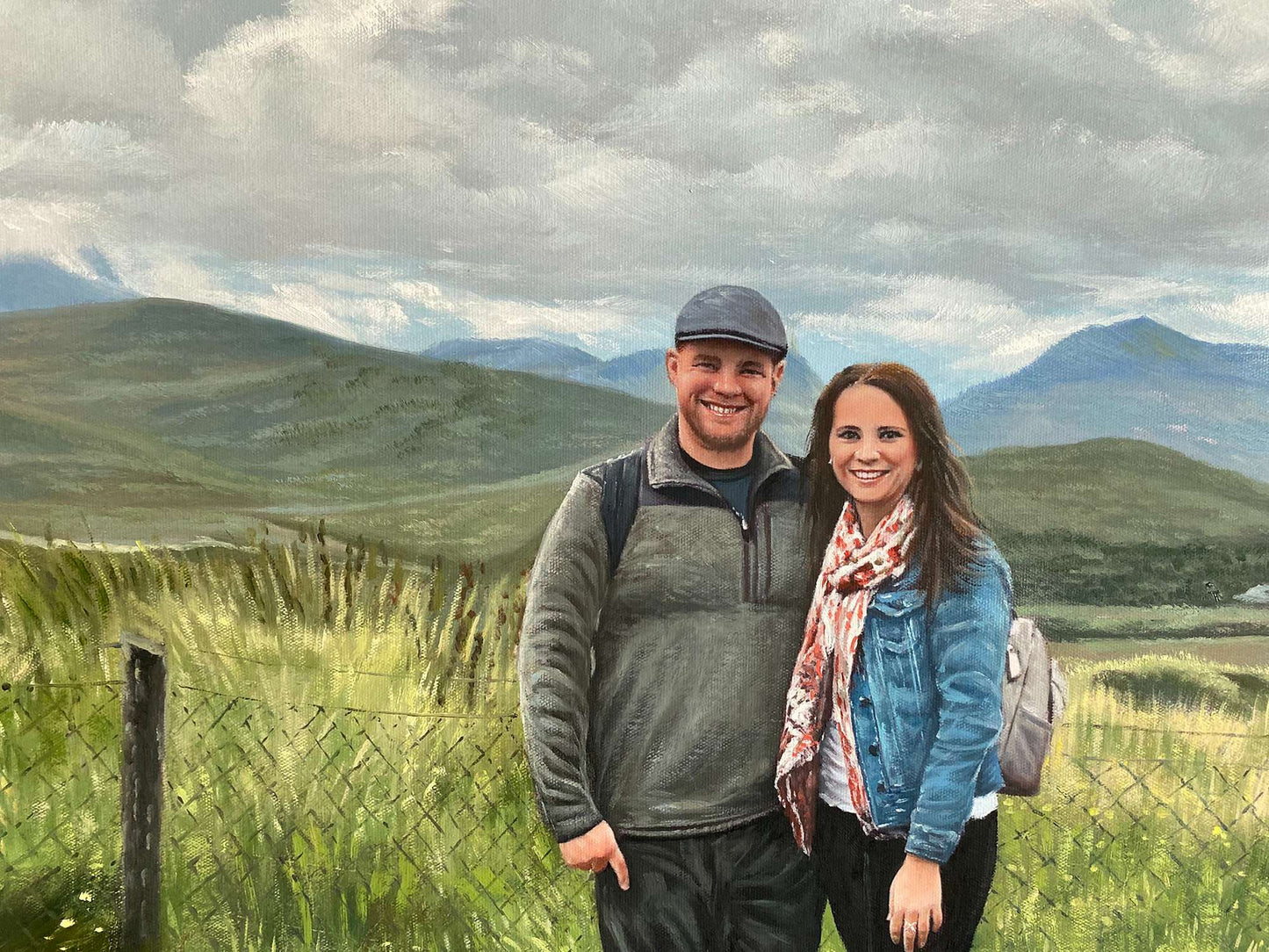 Personalized Photo Painting - Oil Paint Art - Couple