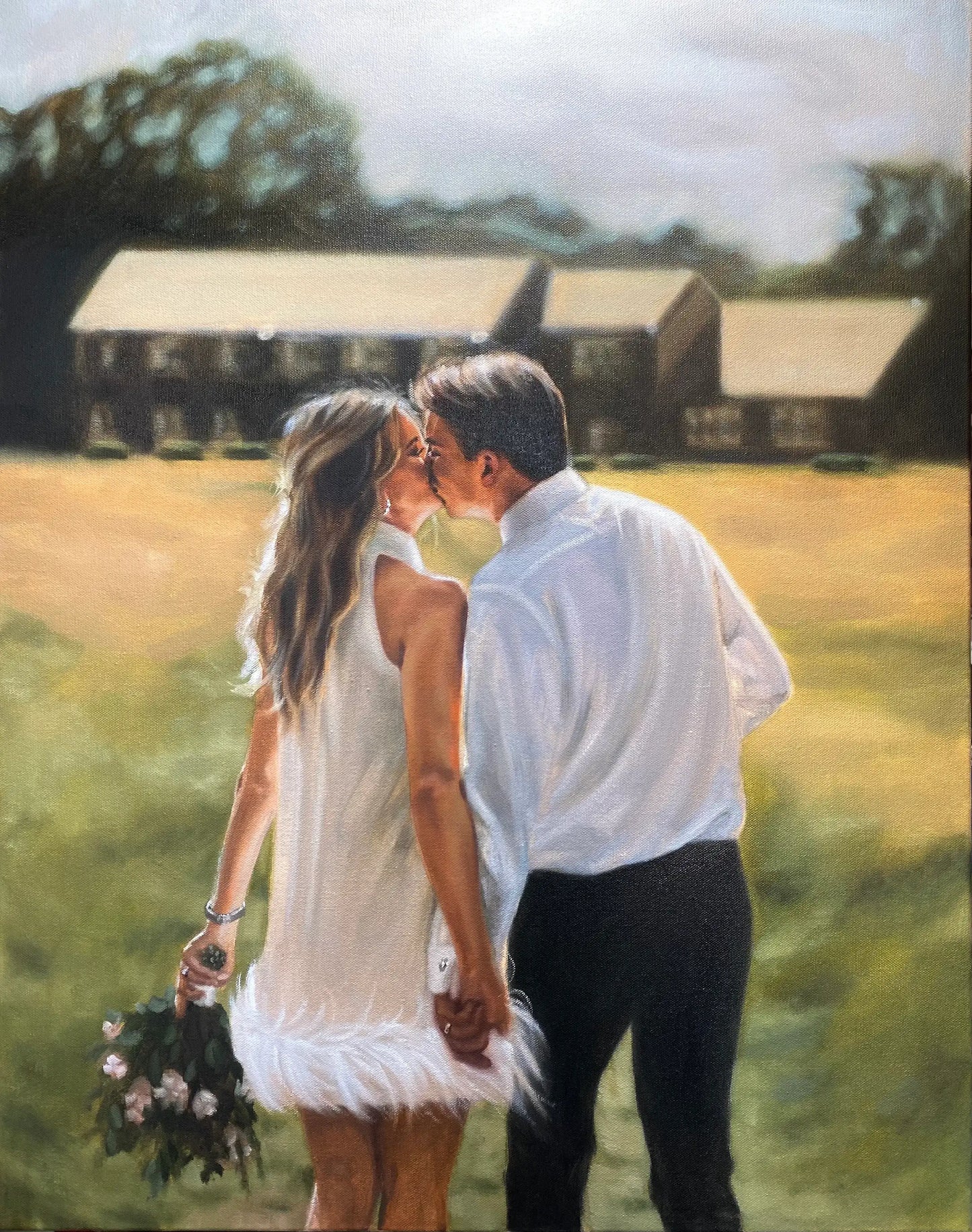 Personalized Photo Painting - Acrylic Paint Art - Wedding