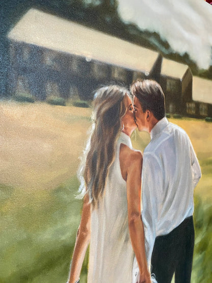 Personalized Photo Painting - Acrylic Paint Art - Wedding