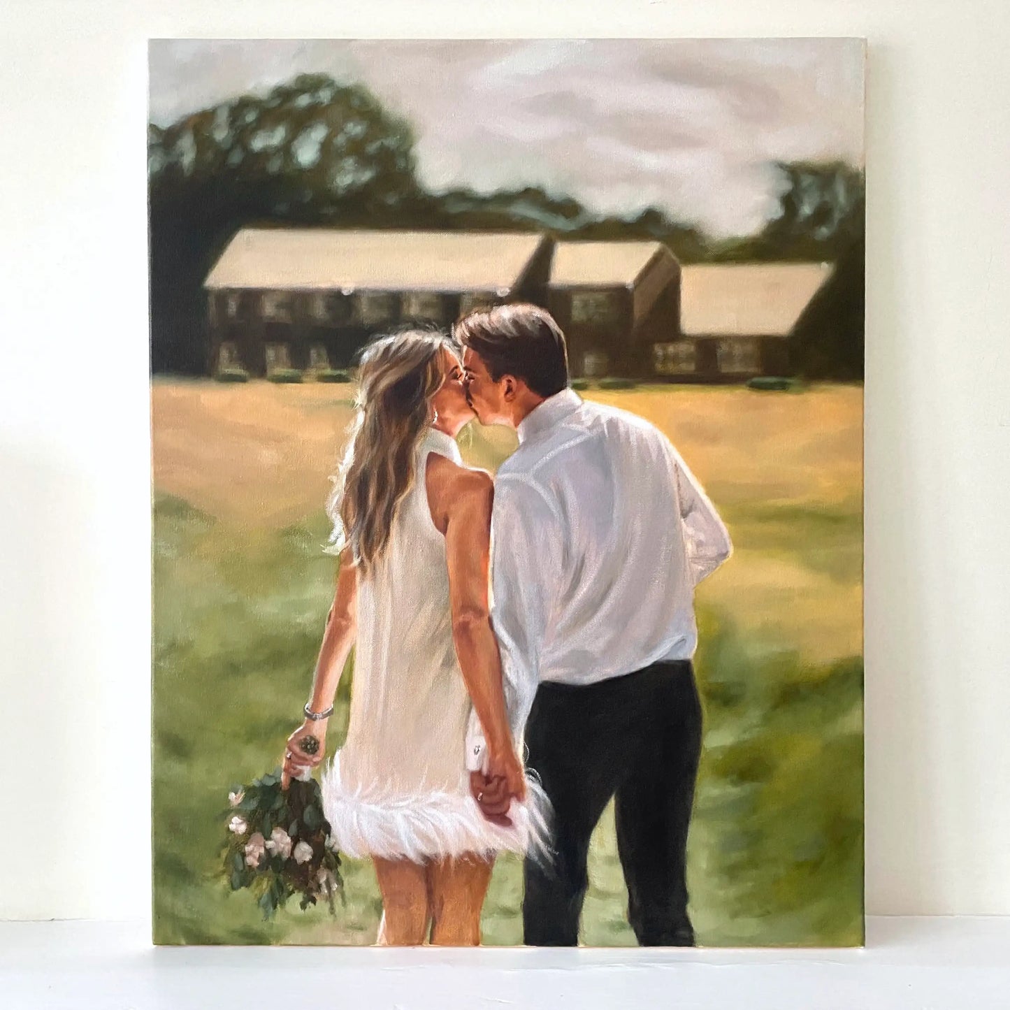 Personalized Photo Painting - Acrylic Paint Art - Wedding