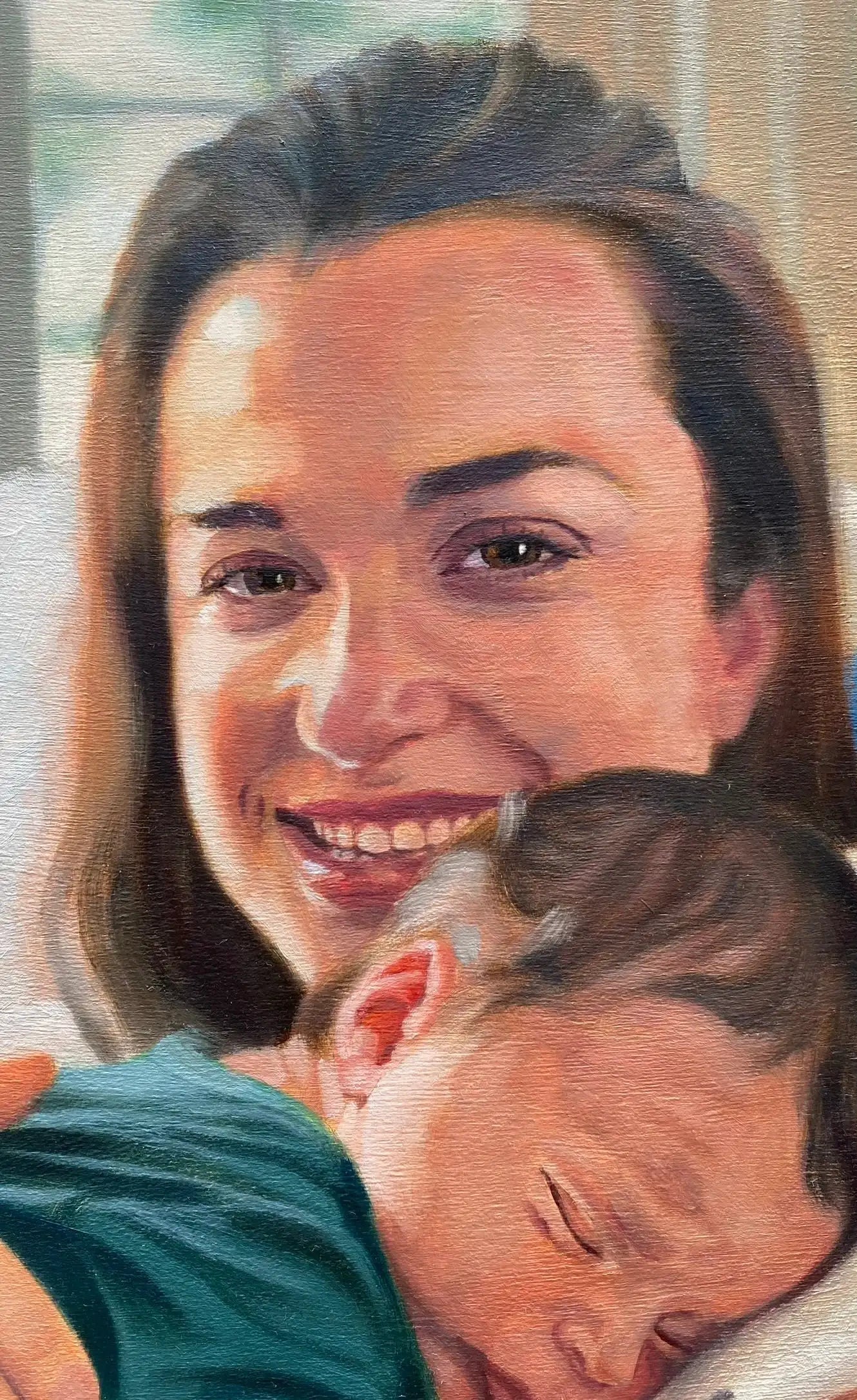 Personalized Photo Painting - Acrylic Paint Art - Parents and Children