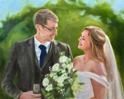 Personalized Photo Painting - Acrylic Paint Art - Wedding