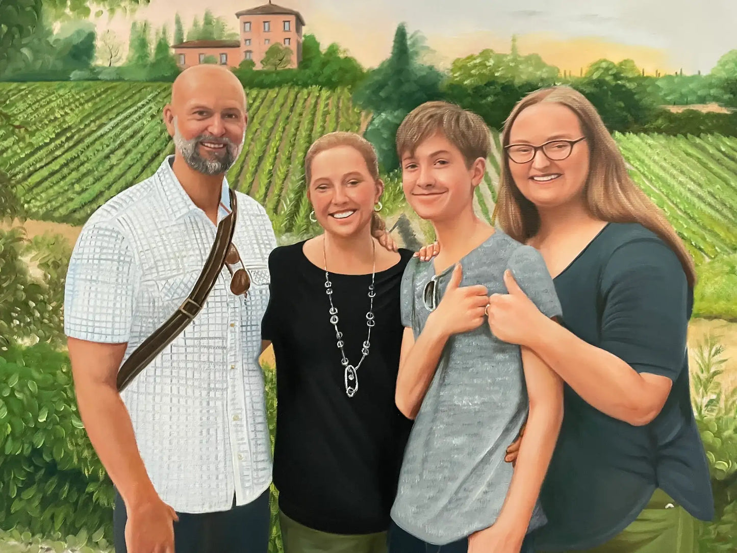 Personalized Photo Painting - Oil Paint Art - Family / Group