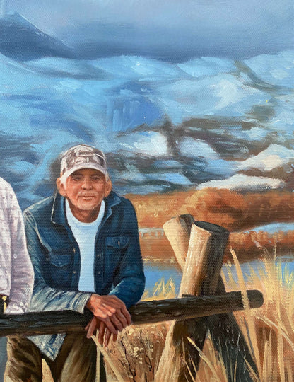 Personalized Photo Painting - Oil Paint Art - Multiple Adults