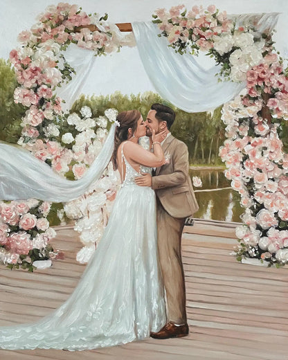 Personalized Photo Painting - Oil Paint Art - Wedding