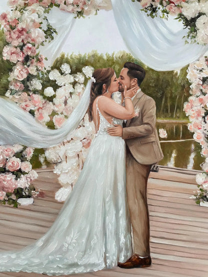 Personalized Photo Painting - Oil Paint Art - Wedding