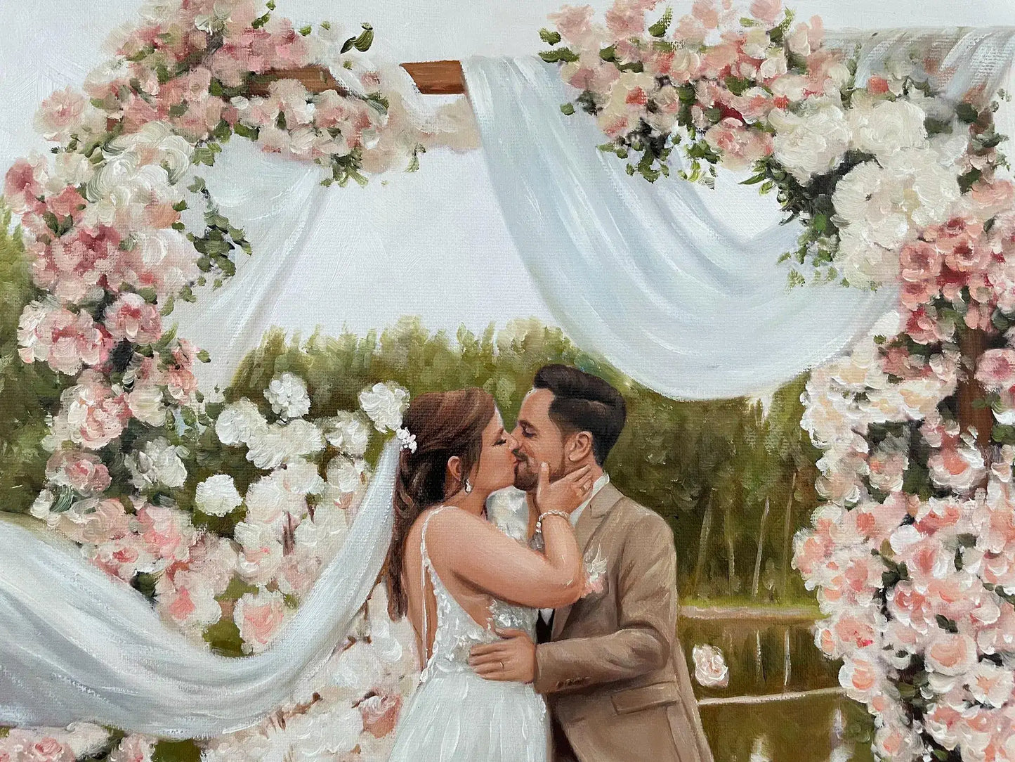 Personalized Photo Painting - Oil Paint Art - Wedding
