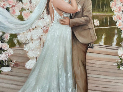 Personalized Photo Painting - Oil Paint Art - Wedding