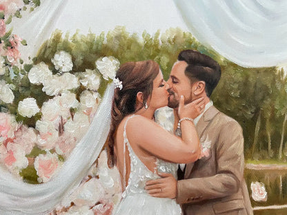 Personalized Photo Painting - Oil Paint Art - Wedding