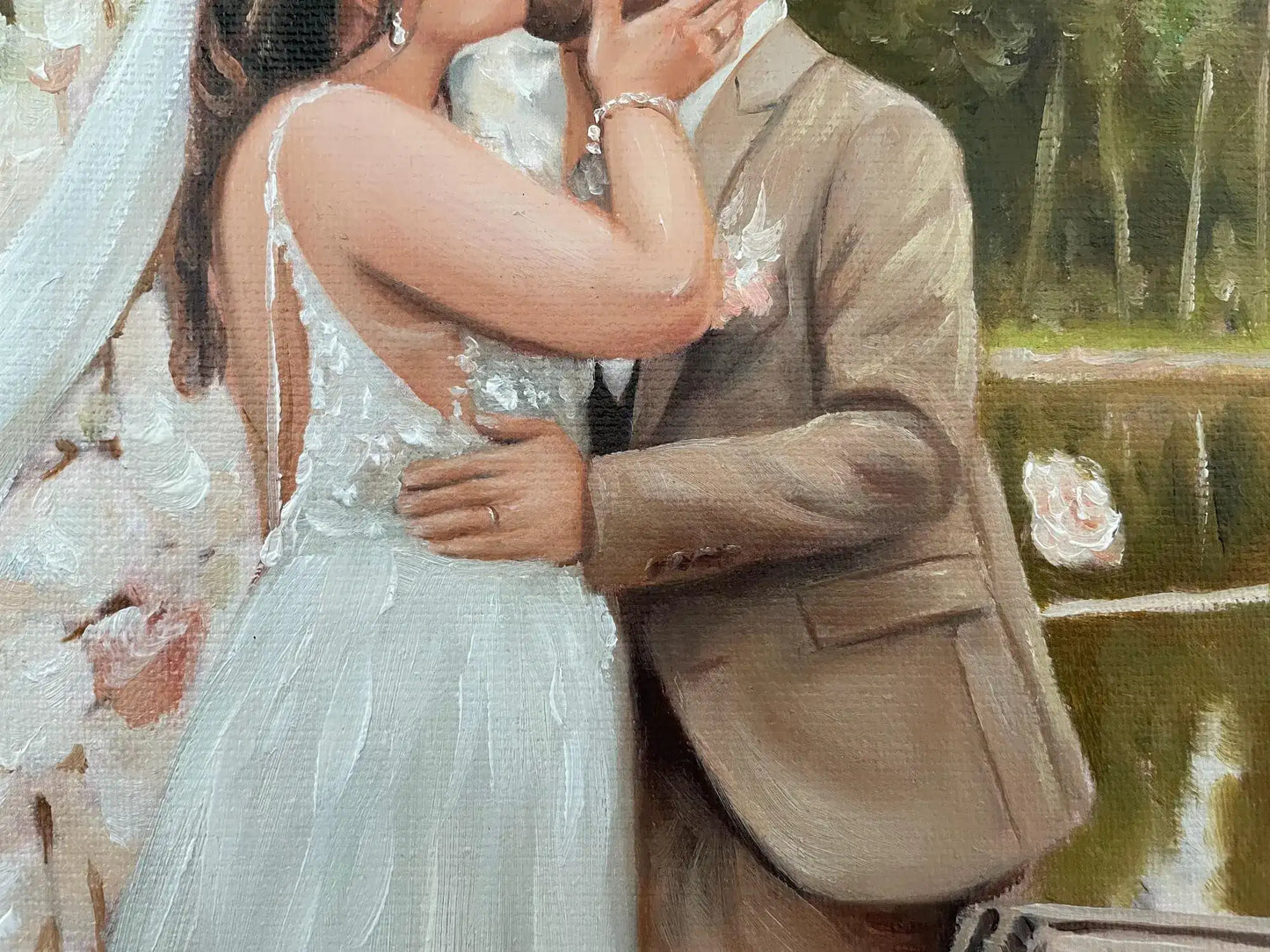 Personalized Photo Painting - Oil Paint Art - Wedding