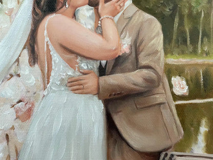 Personalized Photo Painting - Oil Paint Art - Wedding