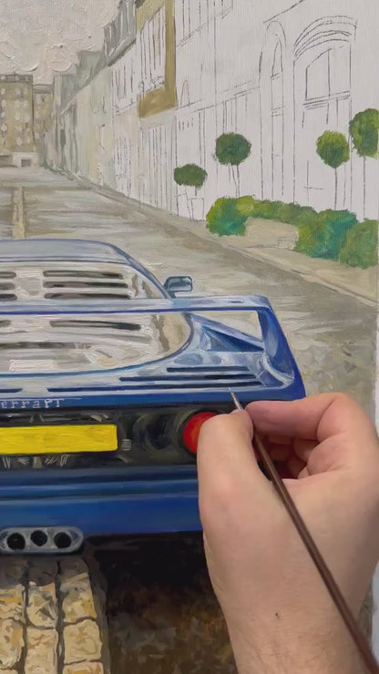 Personalized Photo Painting - Acrylic Paint Art - Car