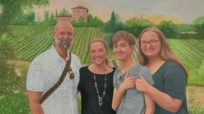 Personalized Photo Painting - Oil Paint Art - Family / Group