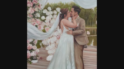 Personalized Photo Painting - Oil Paint Art - Wedding
