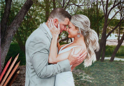 Personalized Photo Painting - Color Pencil - Wedding